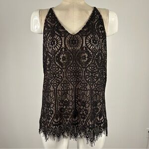💕 Loft Elegant Black Lace Sleeveless Top S